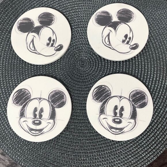 Disney Mickey and Minnie Mouse Sketchbook Coasters set of 4 NWT - Picture 1 of 8